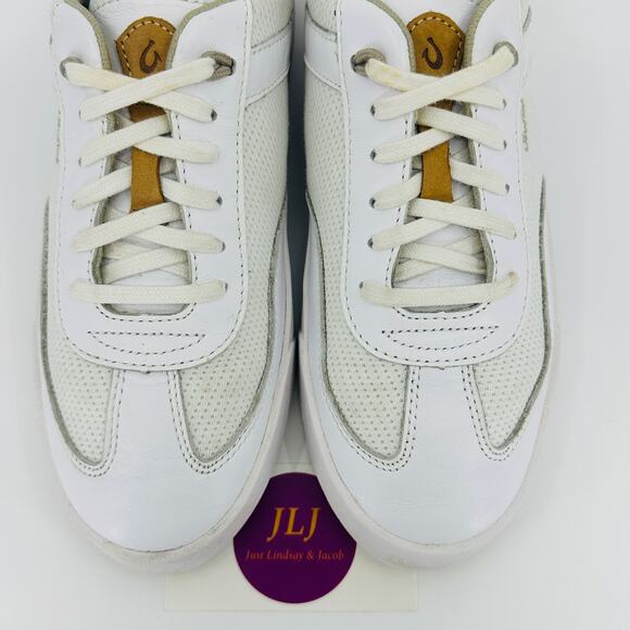 OluKai Women’s Kilea White Leather Classic Court Hands Free Sneakers Size 8.5 - Picture 4 of 11